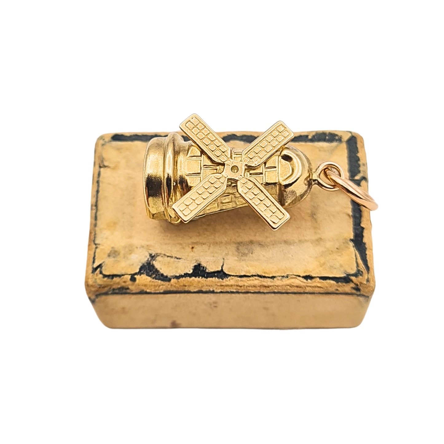 9ct Gold Windmill Charm Pendant Moving Sails Hollow Gold Charm