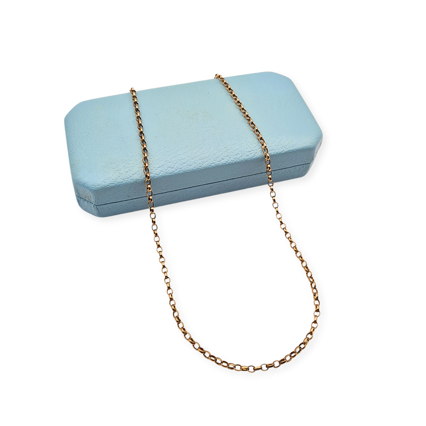 21" Long 9ct Solid Rose Gold Belcher Necklace, Fully Hallmarked