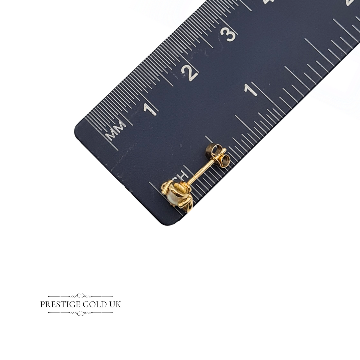 9ct Gold Pearl Stud Earrings, 3mm Cultured Pearls, Vintage Design, Butterfly Backs, Stamped 9ct, Dainty Earrings, Classic Gift for Her