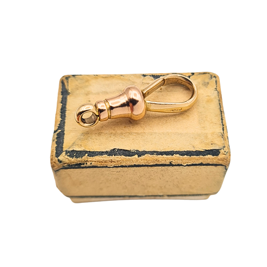 Antique 9ct rose gold Albert chain dog clip clasp with fixed spring closure