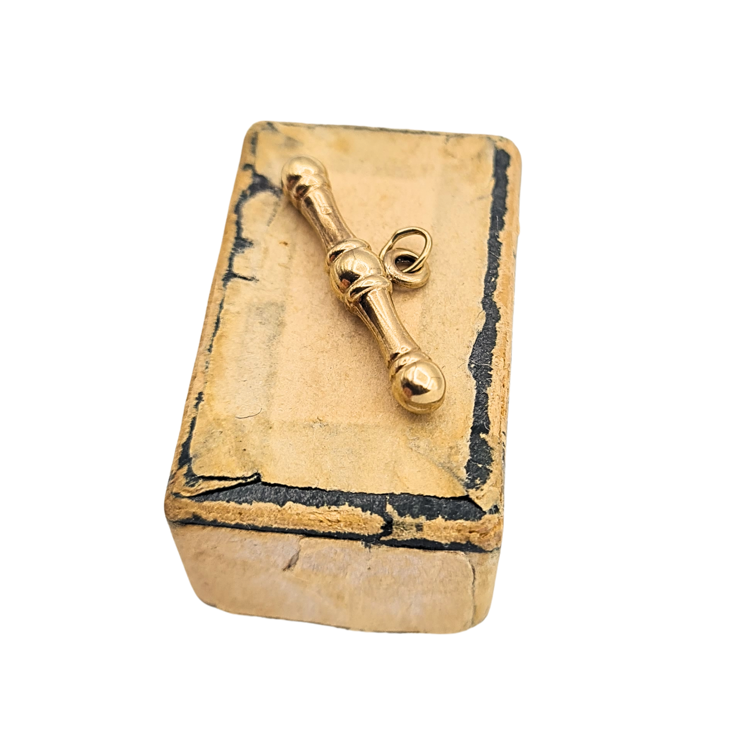 Tiny 9ct Gold Albert Chain T Bar Charm 20mm Hollow Lightweight