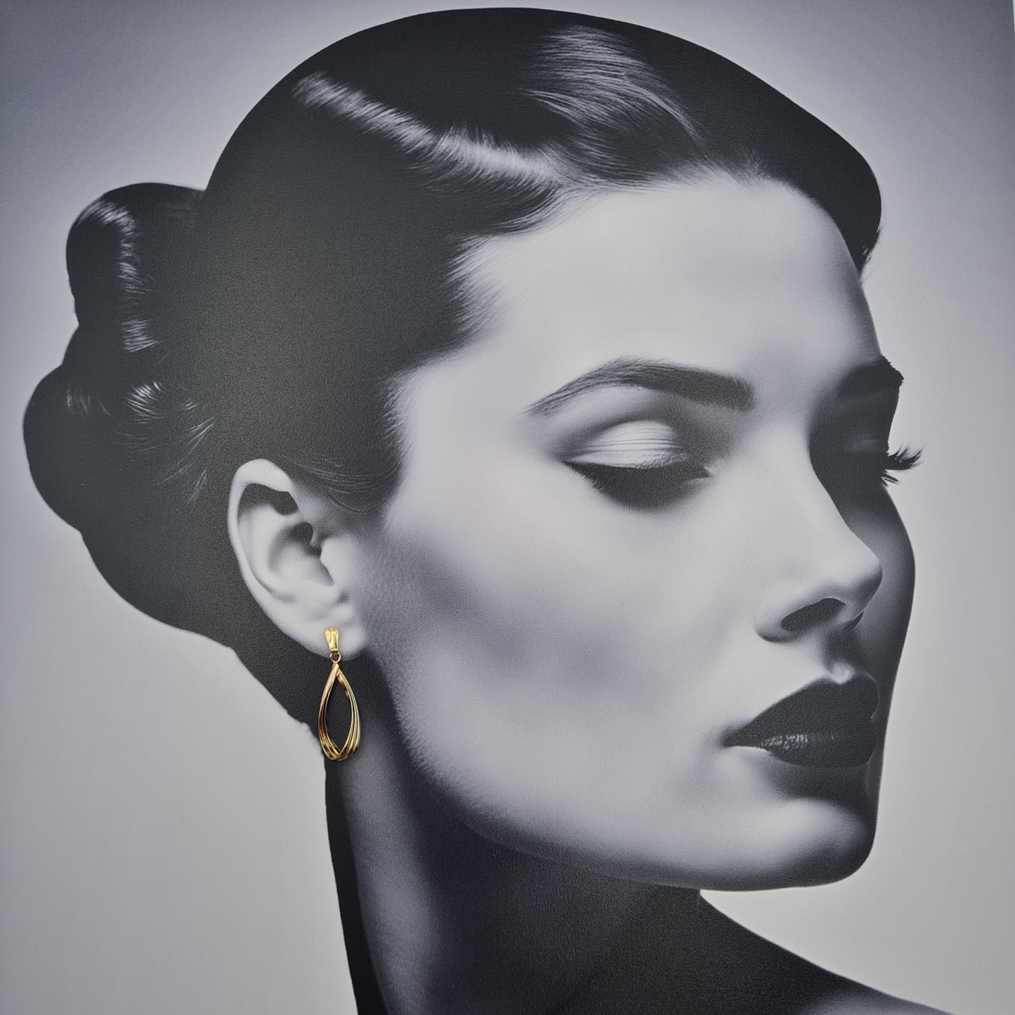 9ct Gold Tri Colour Twist Drop Earrings 37mm Fully Hallmarked