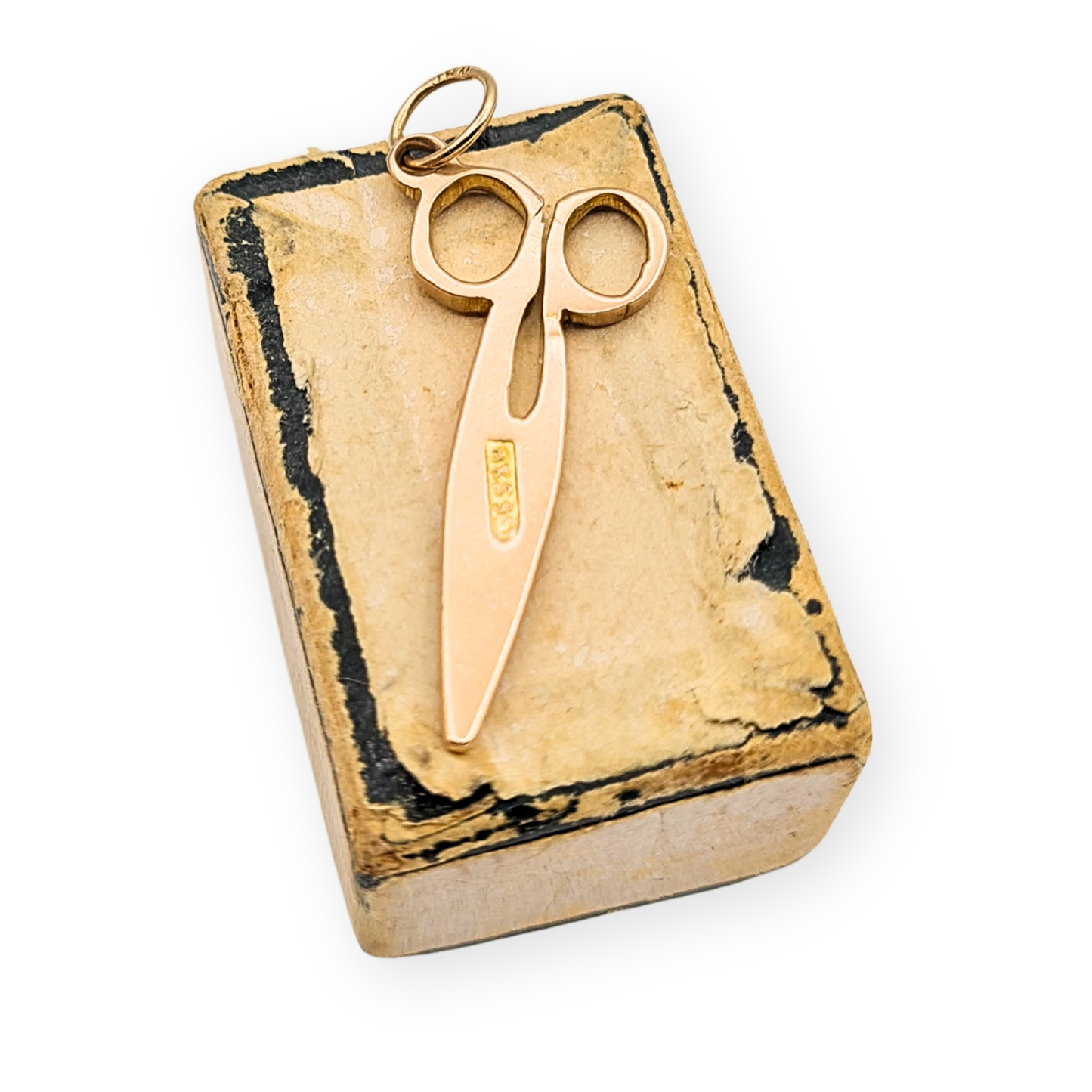 9ct Gold Scissors Charm, Stamped 9ct, Tailor Seamstress