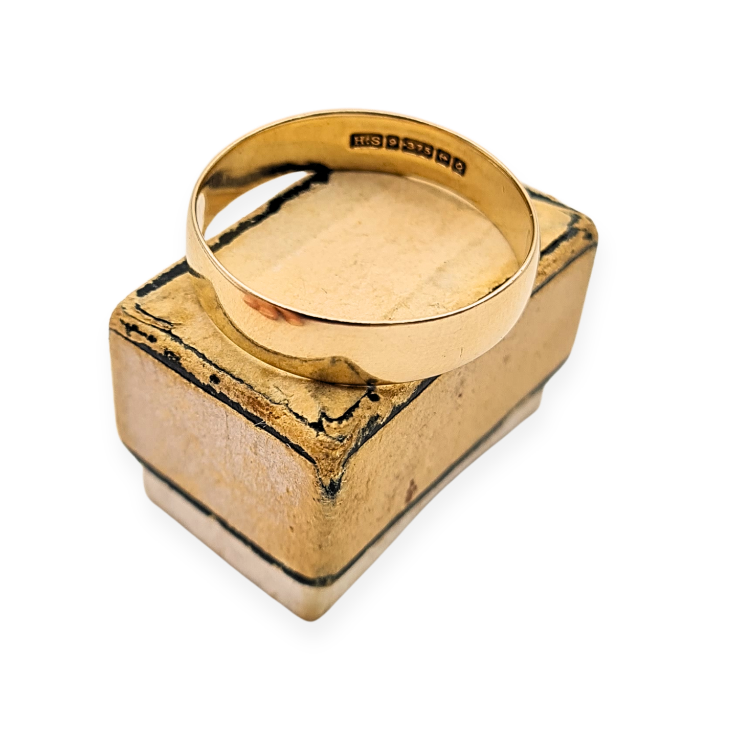 9ct Gold Wide Wedding Band Ring, UK W US 11, Birmingham 1988