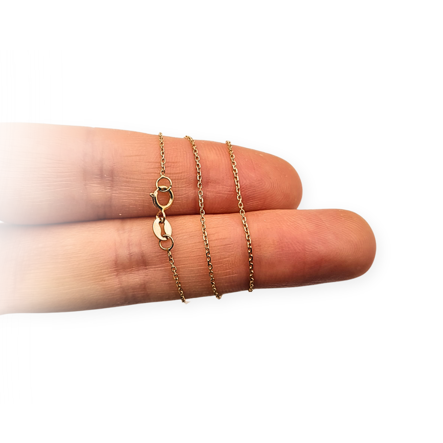 18ct Rose Gold Chain Necklace 18” Fine Curb Chain