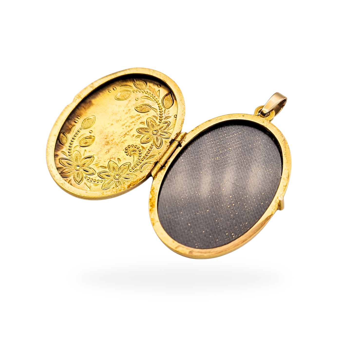 Large 9ct Gold Floral Oval Locket, Solid, Hallmarked