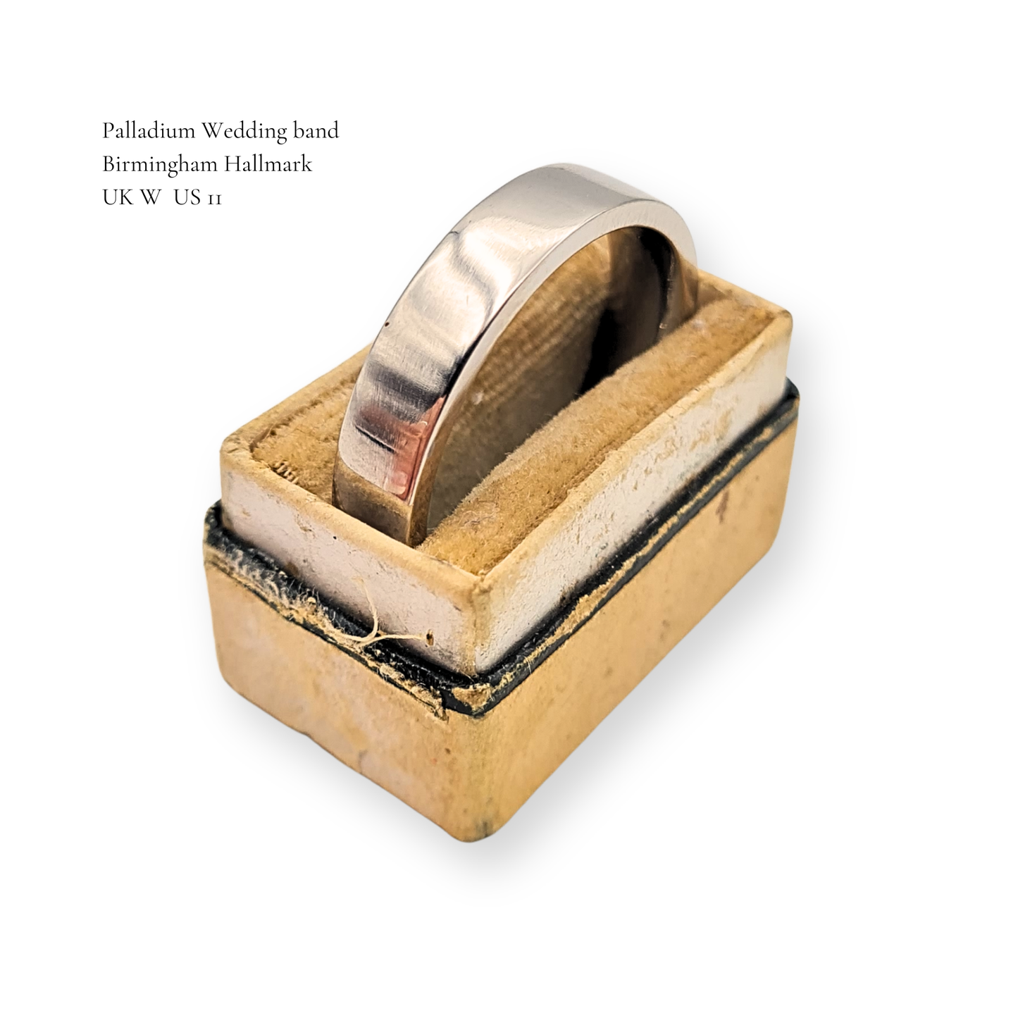 Large Size 950 Palladium Wedding Band, Size W US 11, Birmingham