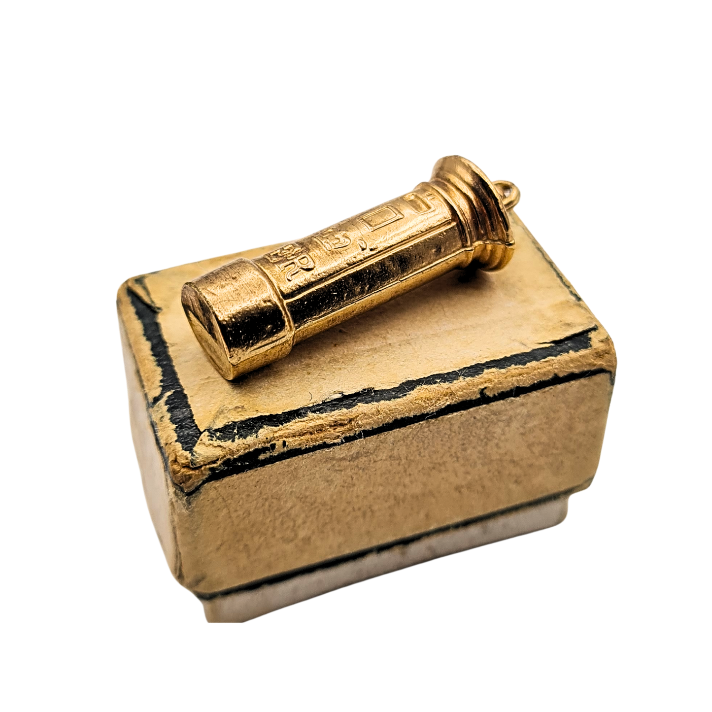 9ct Gold Post Box Charm 1.05g London 1980 Hallmarked