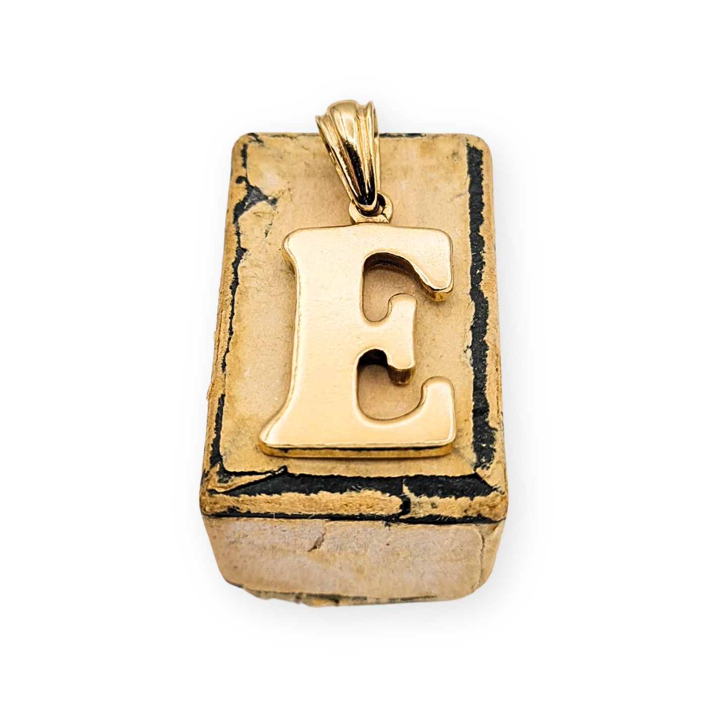 9ct Gold Letter E Pendant, Birmingham 1994, Large Initial