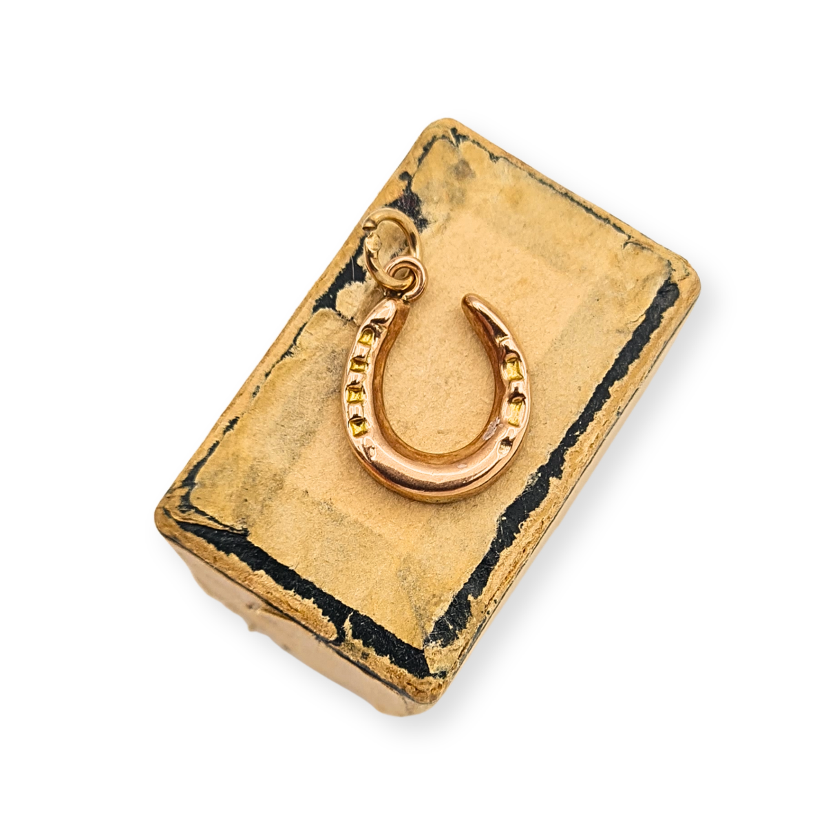 9ct Rose Gold Horseshoe Charm Tiny Lucky Pendant