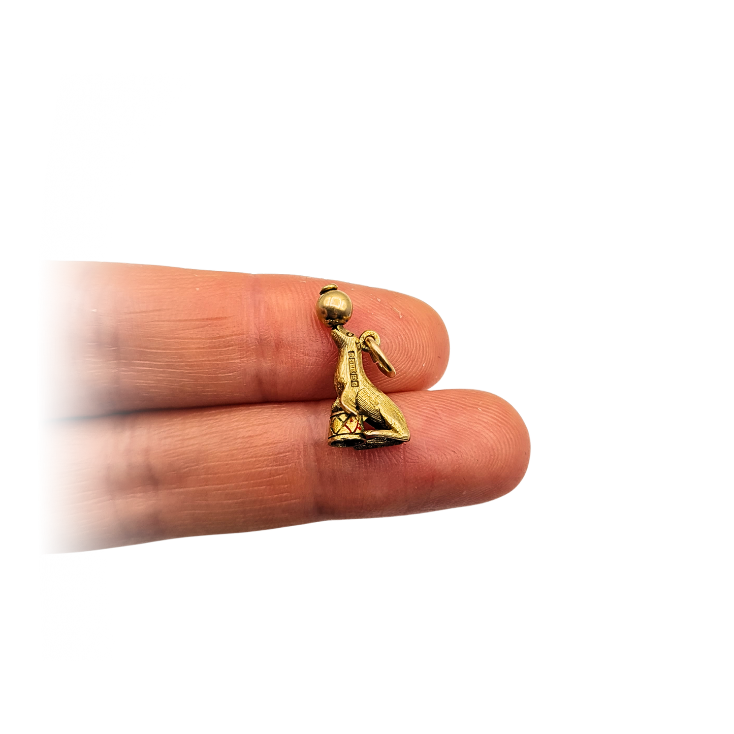 9ct Gold Circus Seal Charm, 18mm, Birmingham Hallmark