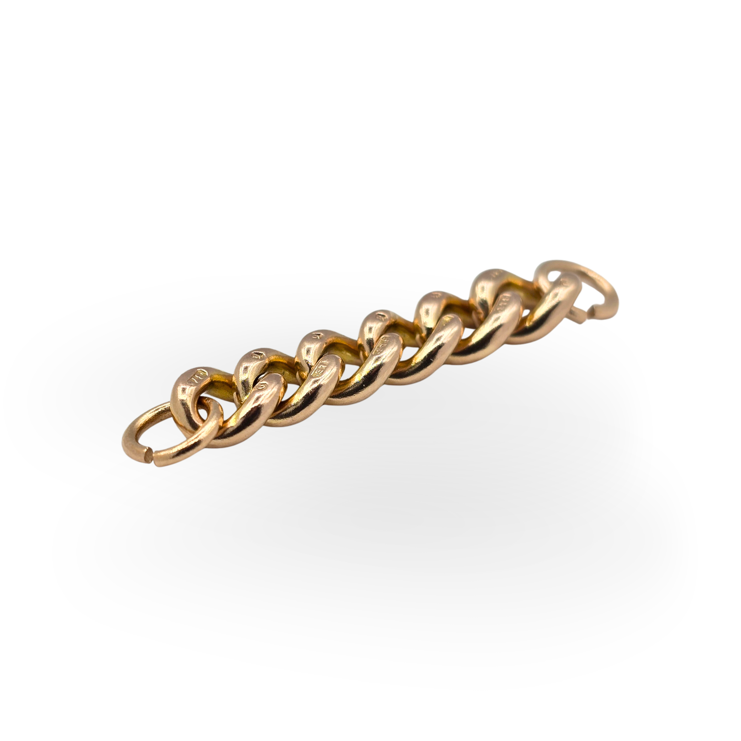 1 1/2" Antique 9ct Solid Rose Gold Curb Necklace Link Extender
