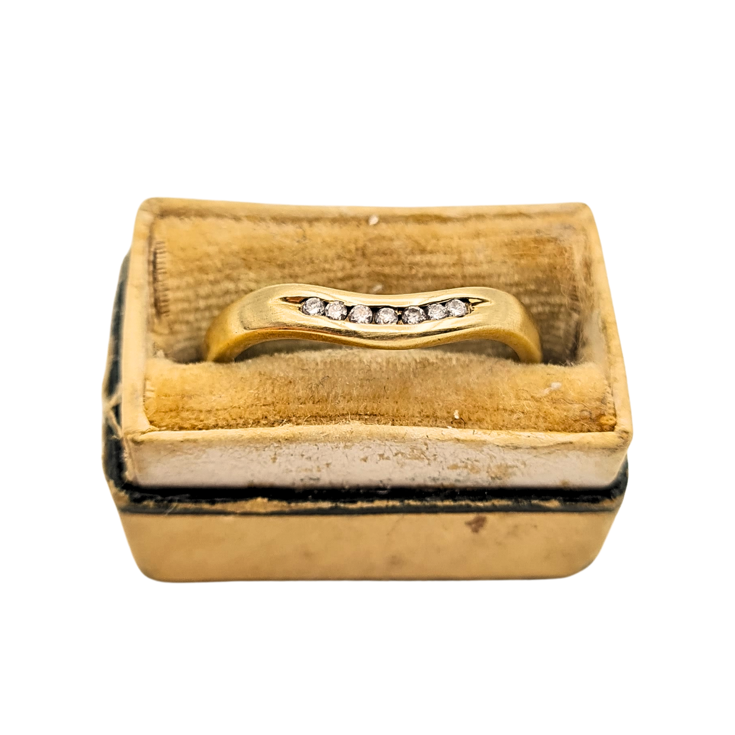 9ct Gold Diamond Set Wishbone Ring, UK M 1/2 US 6 1/2