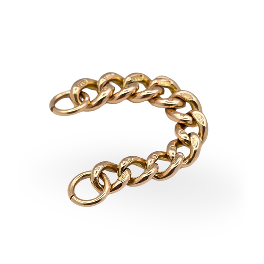 2" Antique 9ct Solid Rose Gold Graduated Curb Link Extender 50mm