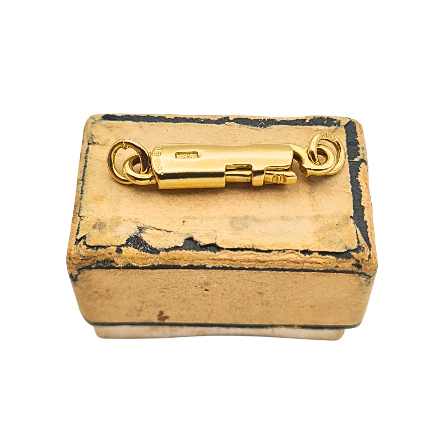 Quality 18ct Gold Fish Hook Box Clasp Birmingham 1987 21mm