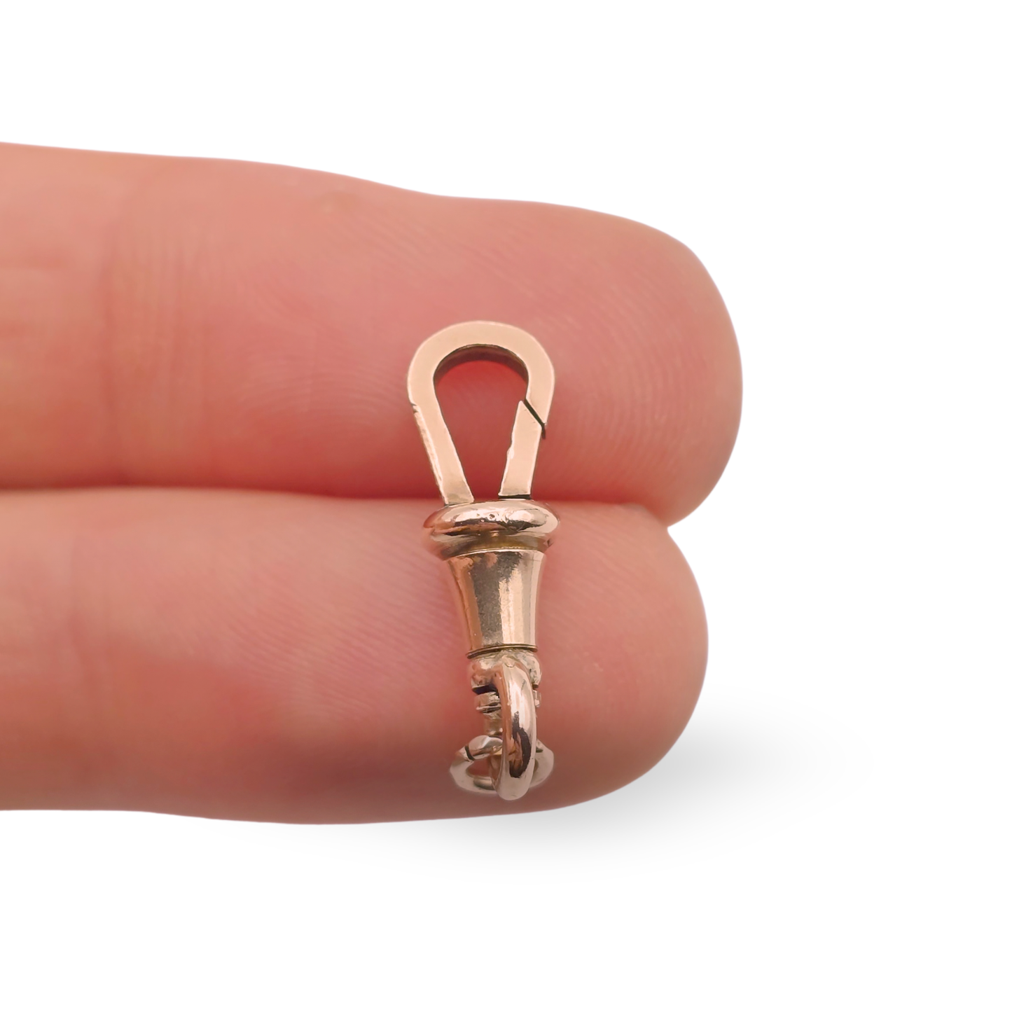 9ct Light Tone Rose Gold Dog Clip Clasp, Antique Albert Chain Connector