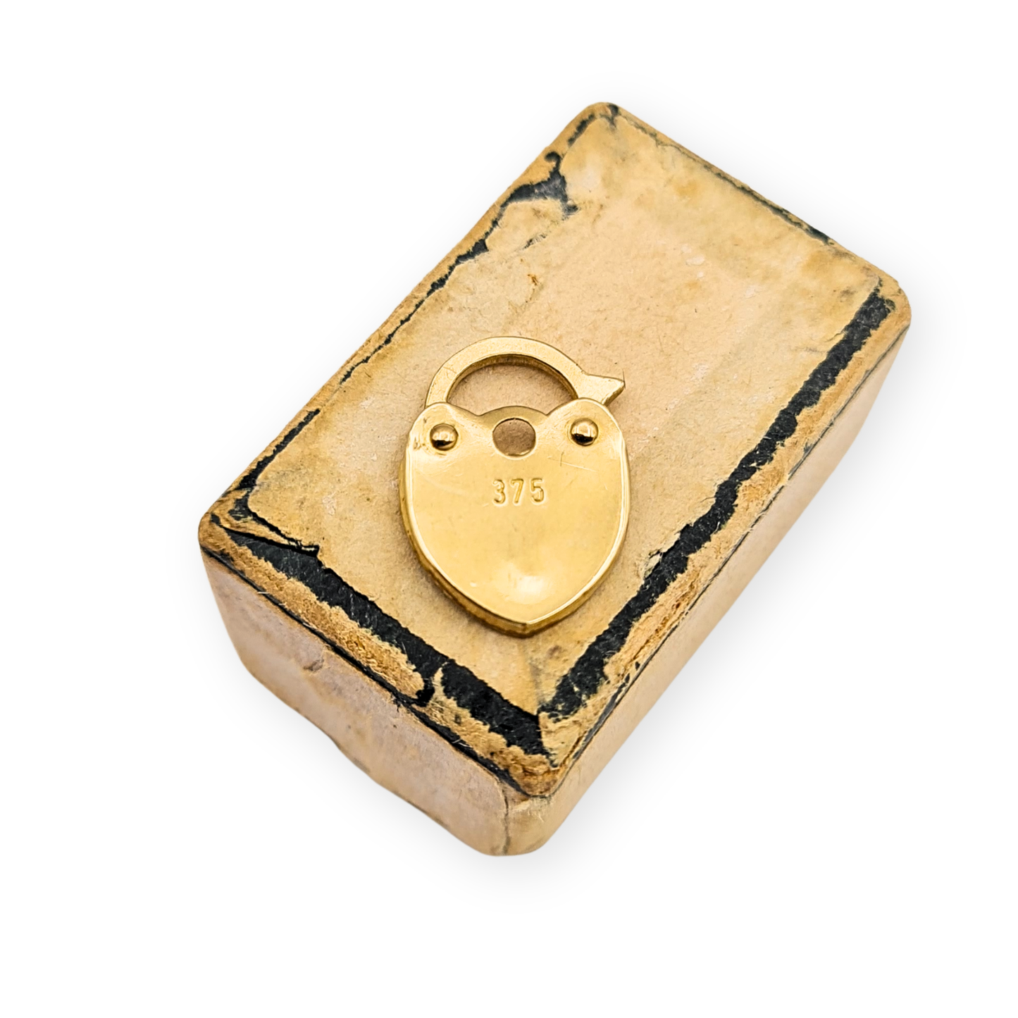 Clearance Item 9ct Gold Heart Padlock, Hand Engraved