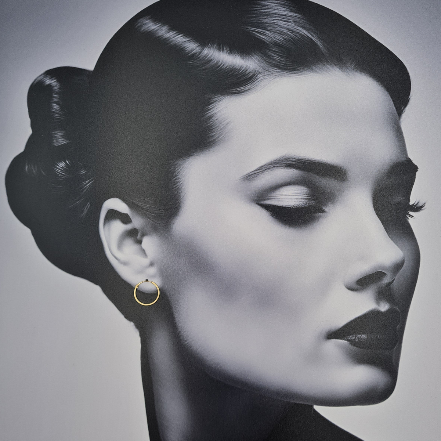9ct Gold Sleeper Hoops, 15mm Small Hinged Earrings
