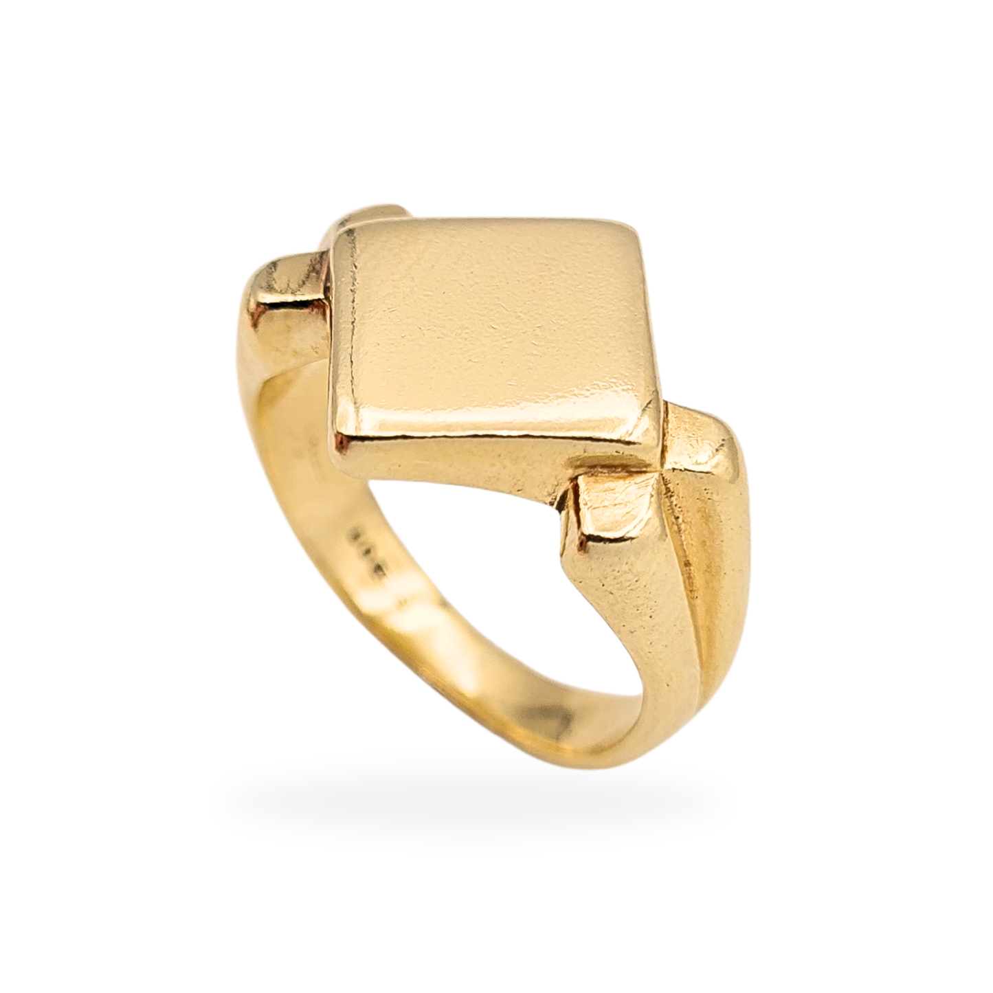 9ct Gold Kite Signet Ring, London 1998, Heavy, UK O US 7