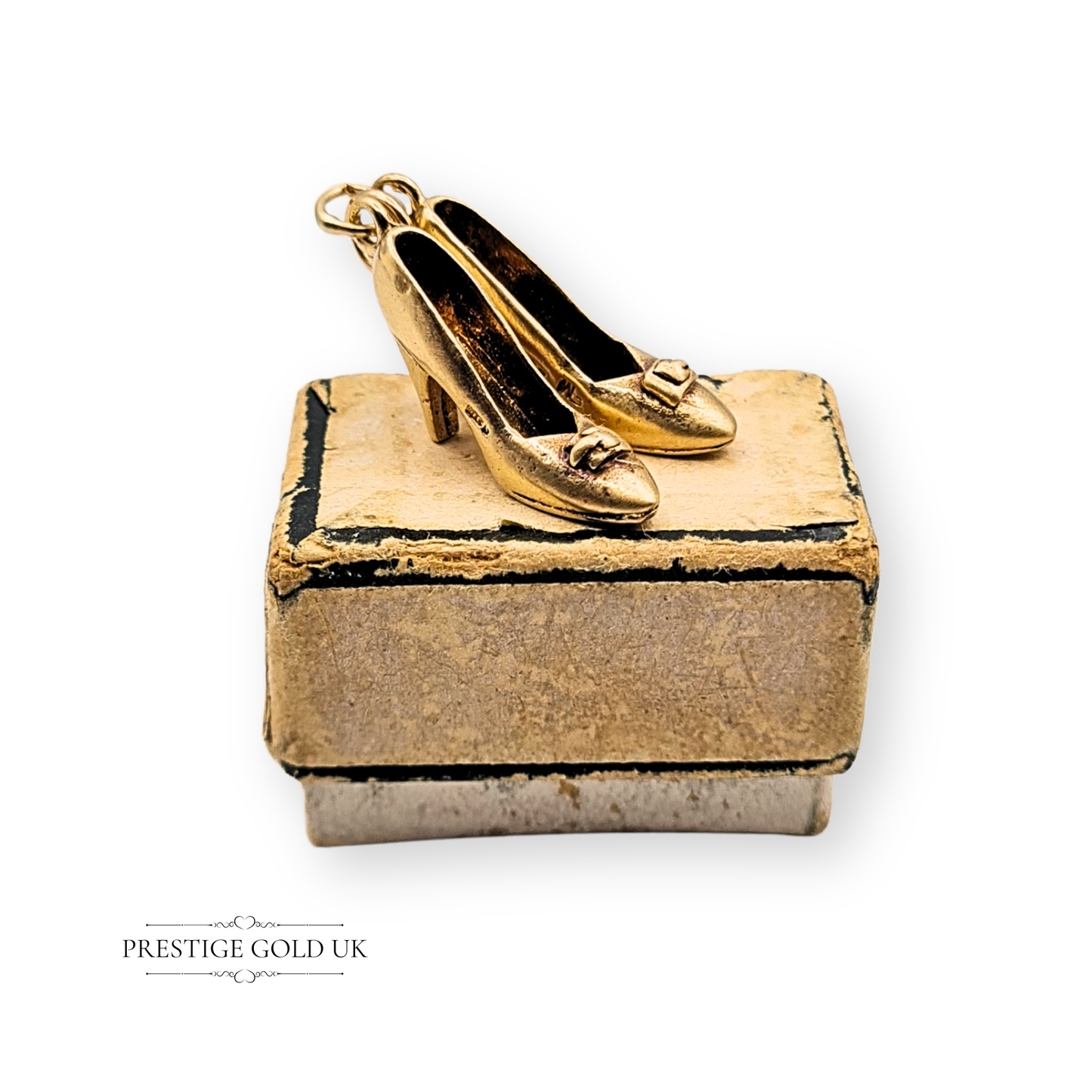 Quality 9ct Gold High Heel Shoes Charm, Large Heavy Vintage Stiletto Shoe Charm