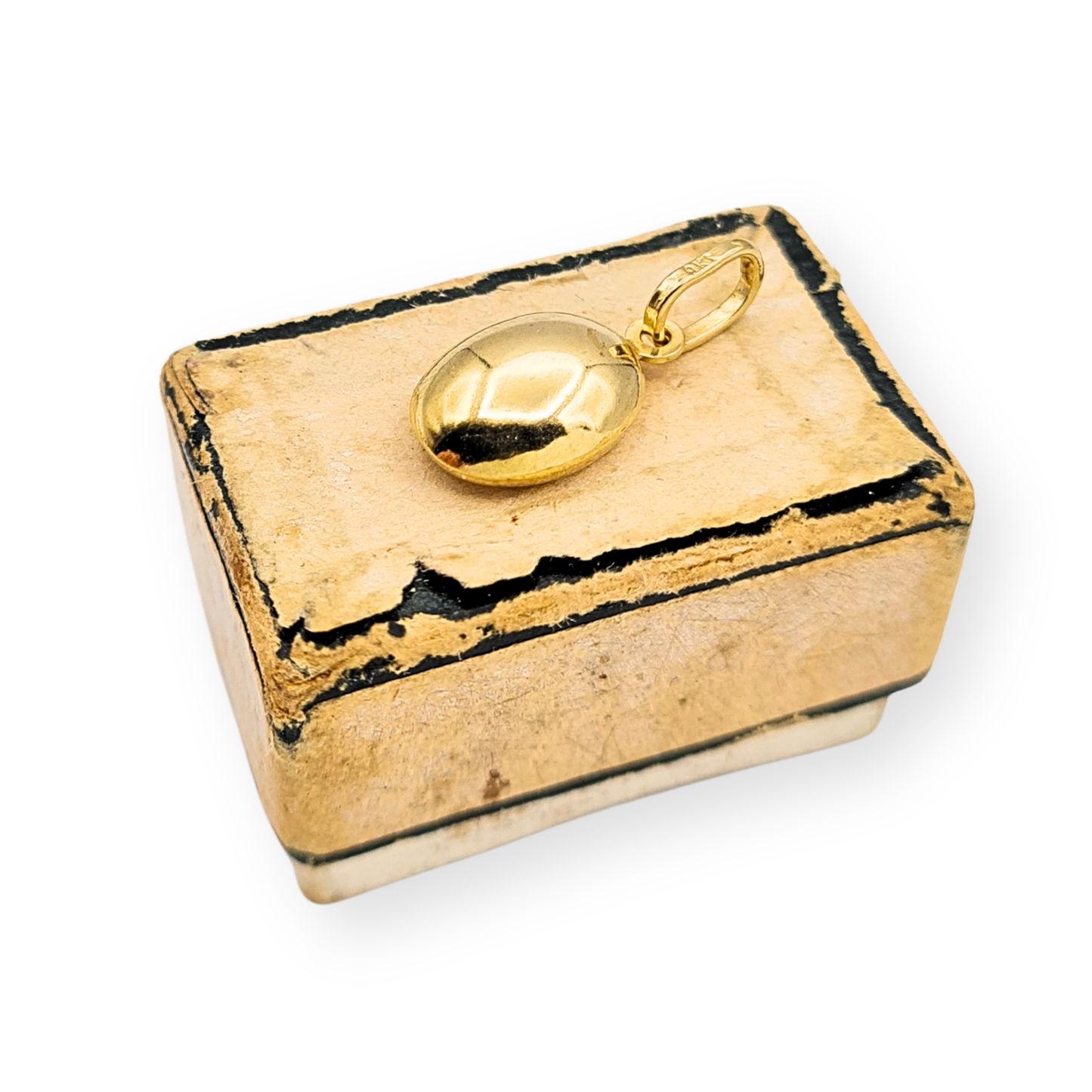 9ct Gold Coffee Bean Charm, Hollow, Stamped 9k