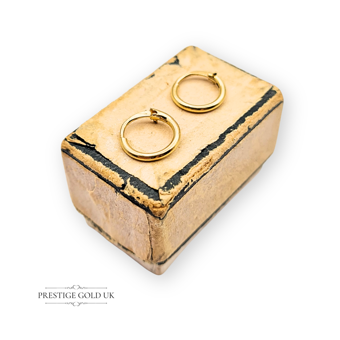 18ct Gold Tiny Hinged Sleeper Hoops, Tiny Hinged Earrings