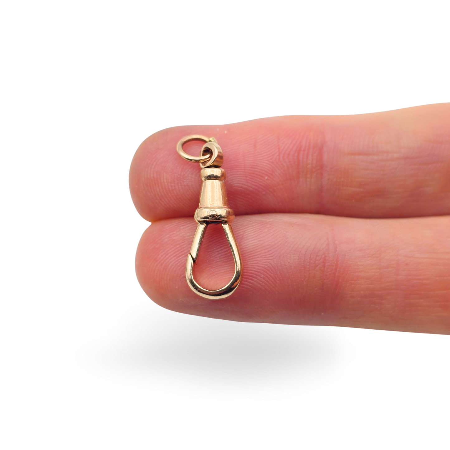 Vintage 9ct Rose Gold Swivel Albert Chain Dog Clip, 22mm Long