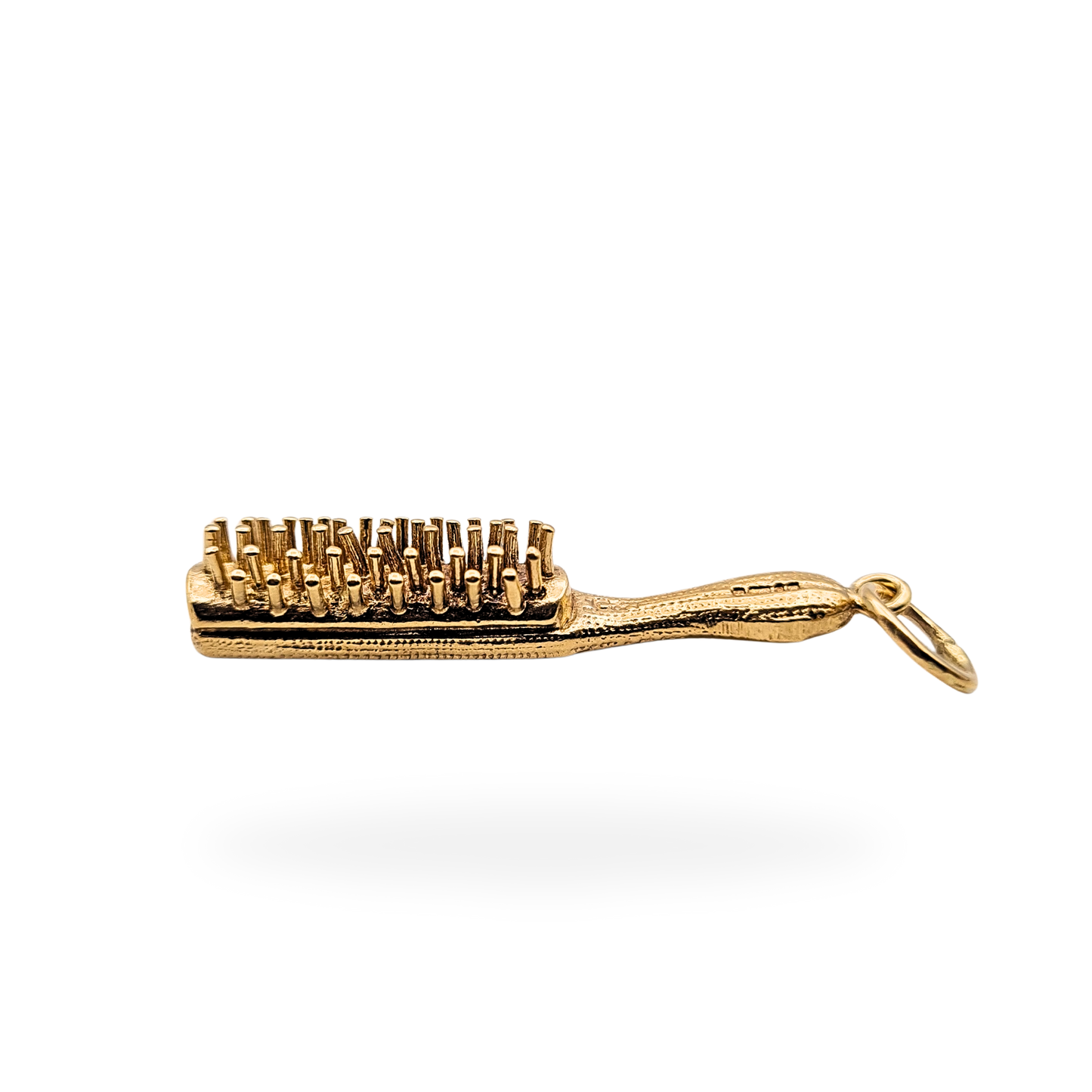 Large 9ct Gold Hair Brush Charm 6.5g London 1977 Hallmarked