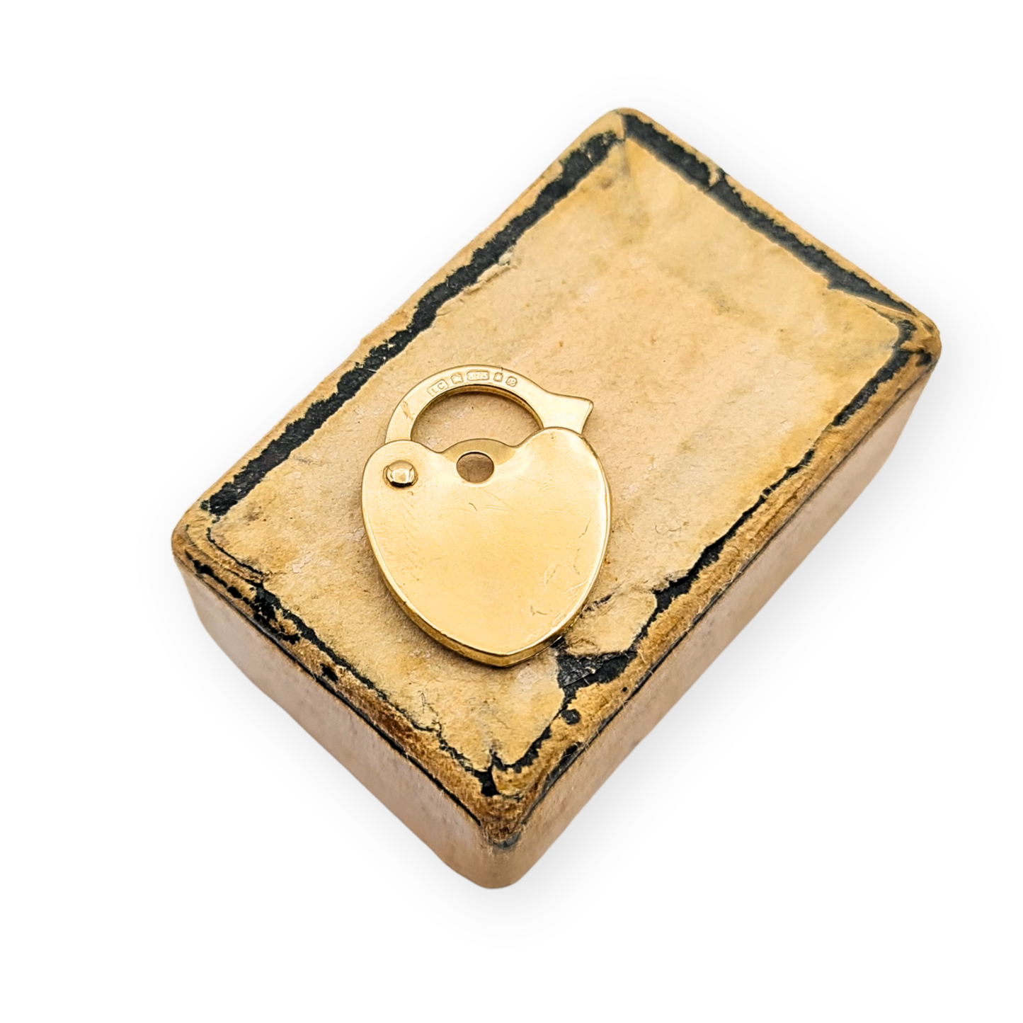 Clearance Item 9ct Gold Heart Padlock, London 1989, Hand Engraved