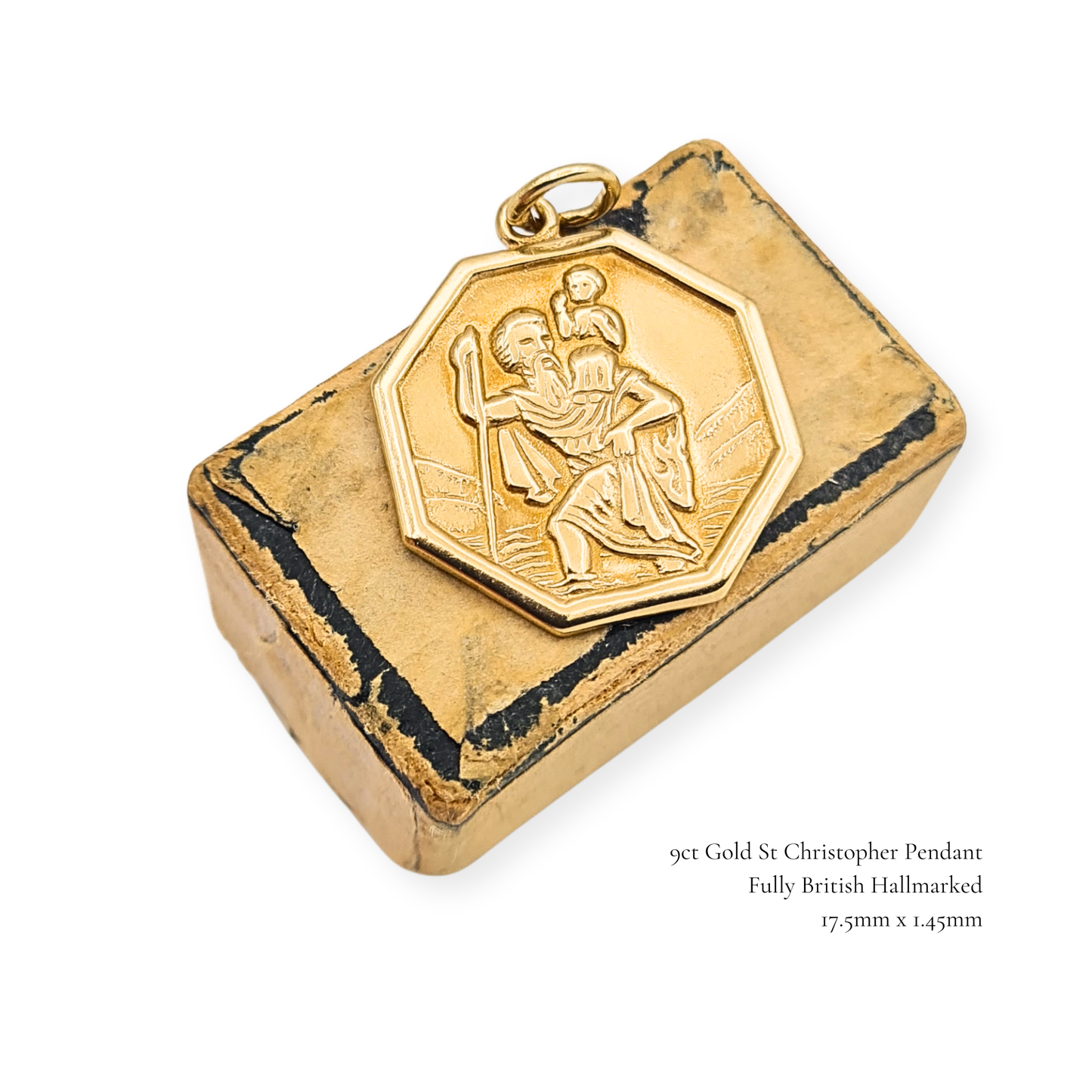 Quality 9ct Gold Solid St Christopher Pendant Fully British Hallmarked