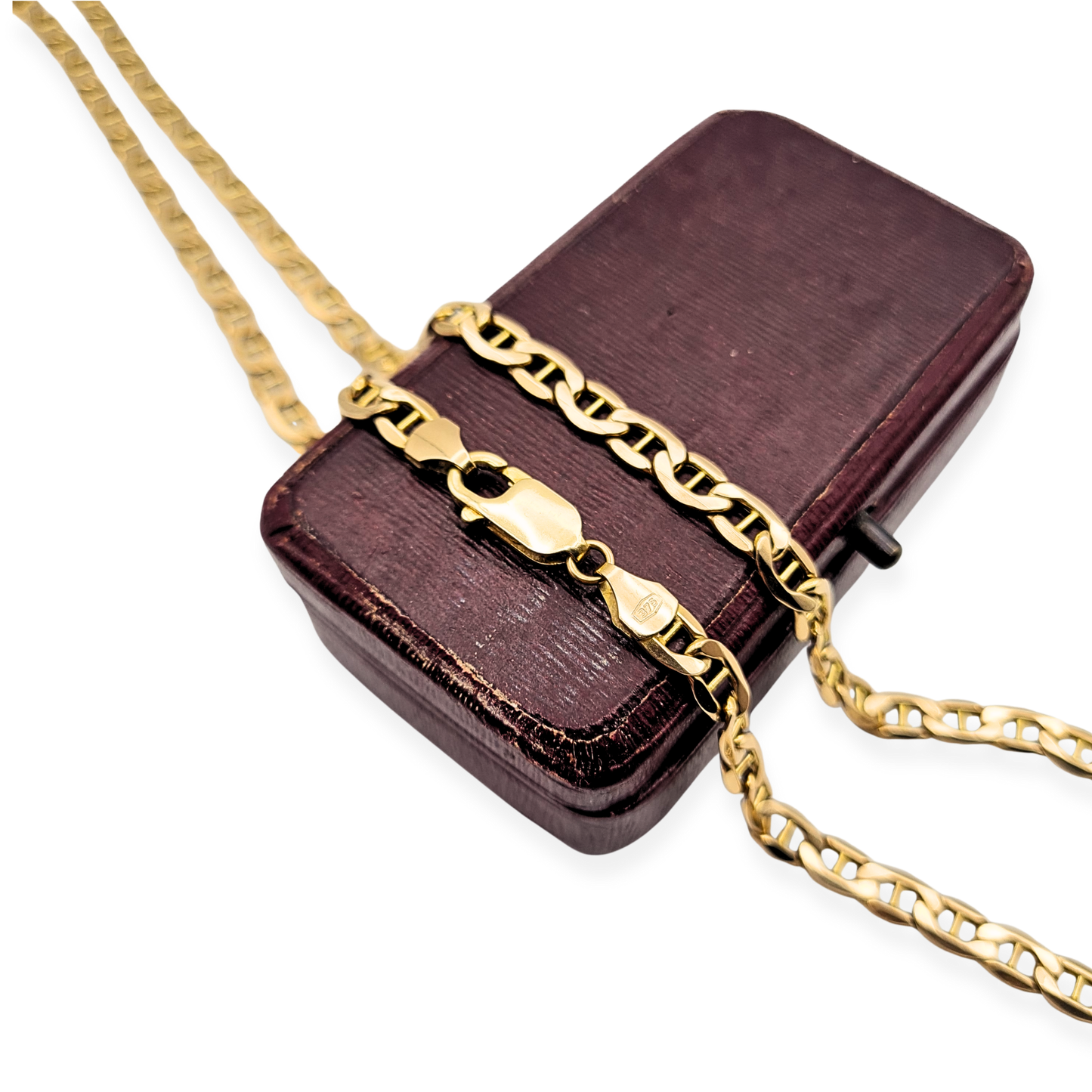 21" Long Large 9ct Gold Anchor Chain Necklace,  Lobster Clasp