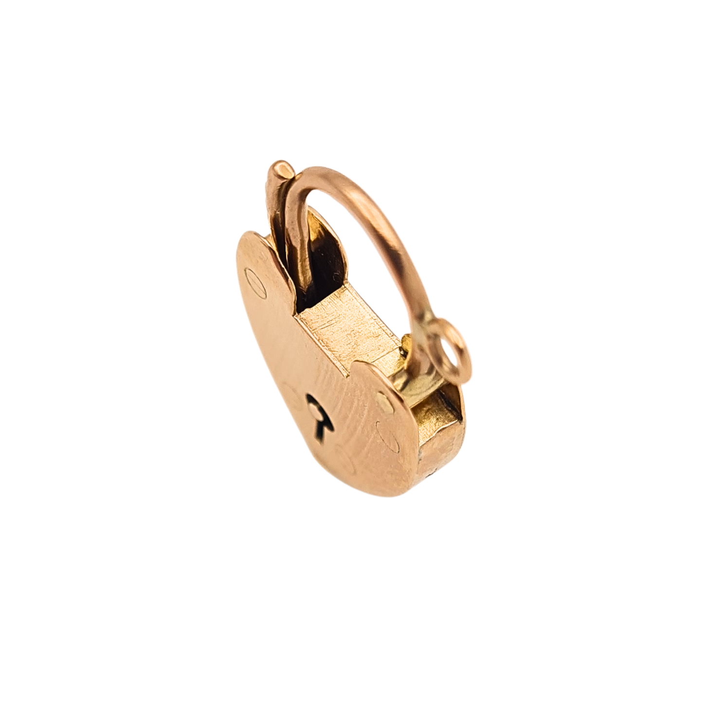 Antique dated 1896 Rose Gold Heart Padlock Clasp W&Co Birmingham 9ct