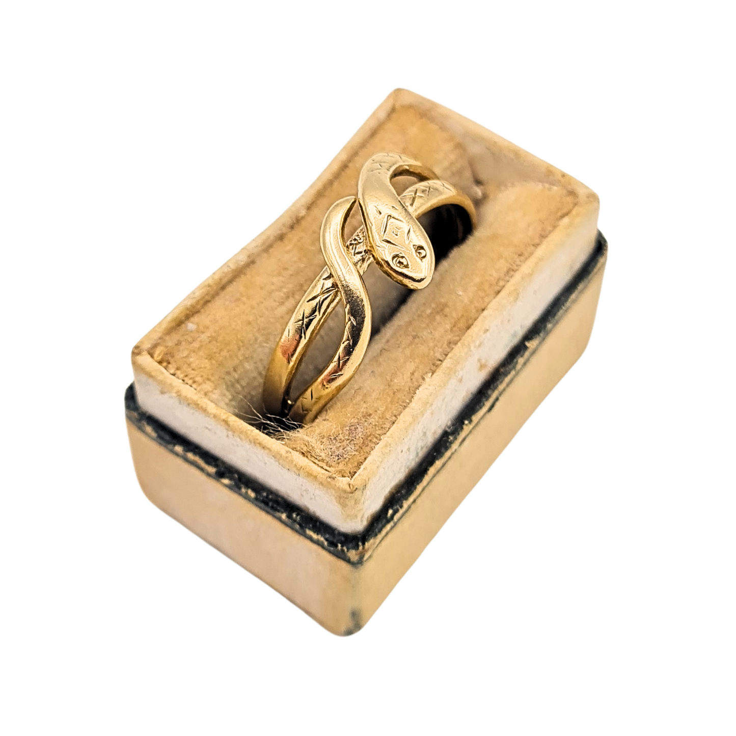 9ct Gold Small Snake Ring Birmingham Hallmarked 1986 UK O US 7.25