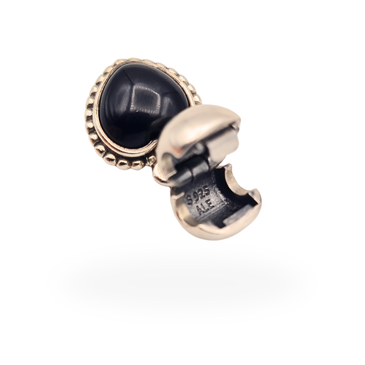 Rare Pandora Mi Amor Onyx Heart Dangle Charm ALE Retired 791046ON