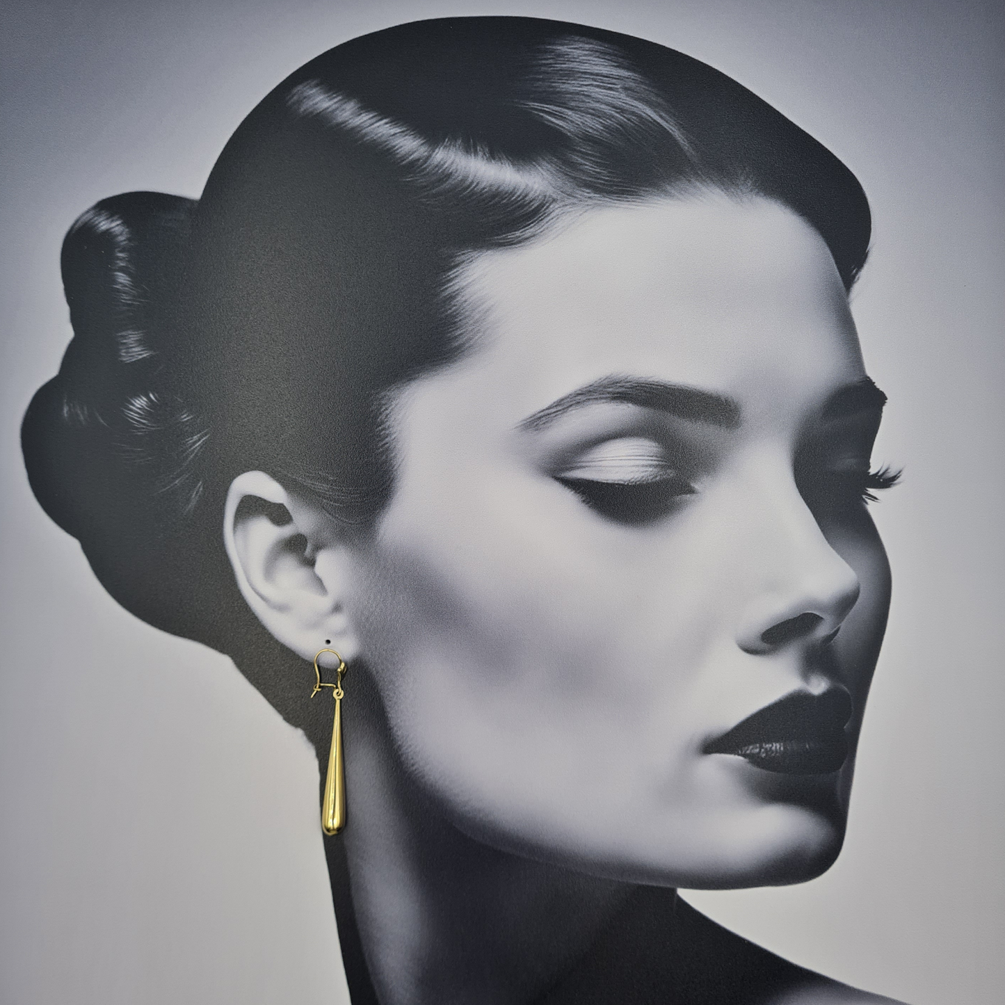 Large 9ct Gold Long Teardrop Dangle Earrings Polished Yellow Gold Drops