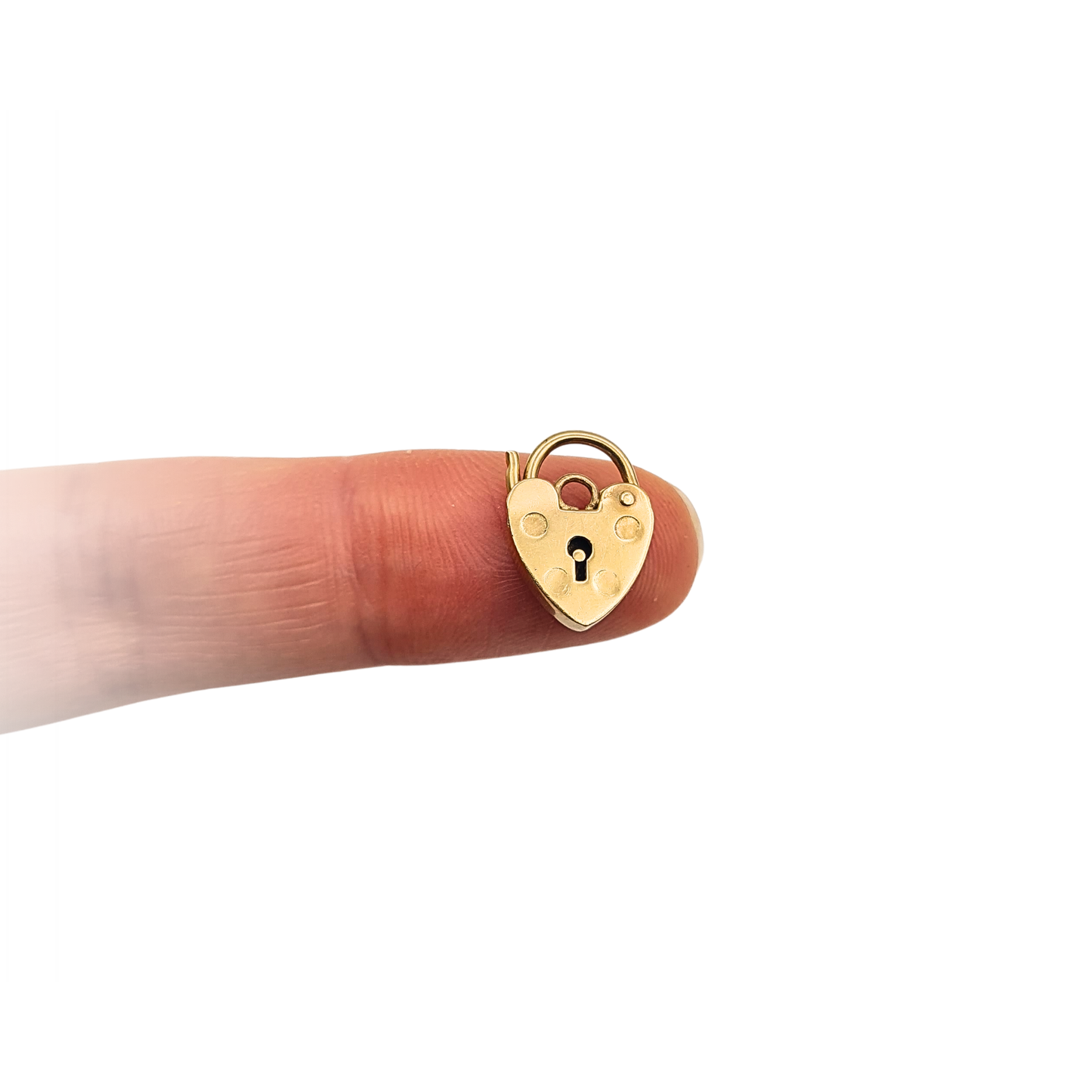 Tiny 9ct Gold Heart Padlock Charm Hallmarked Yellow Gold Pendant Clasp