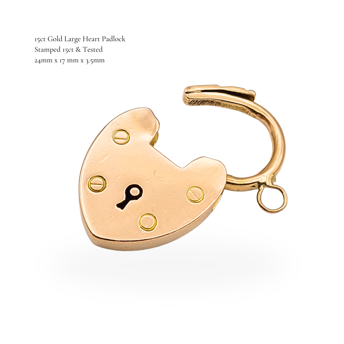 Huge Antique 15ct Rose Gold Large Heart Padlock Clasp, Opening Clasp
