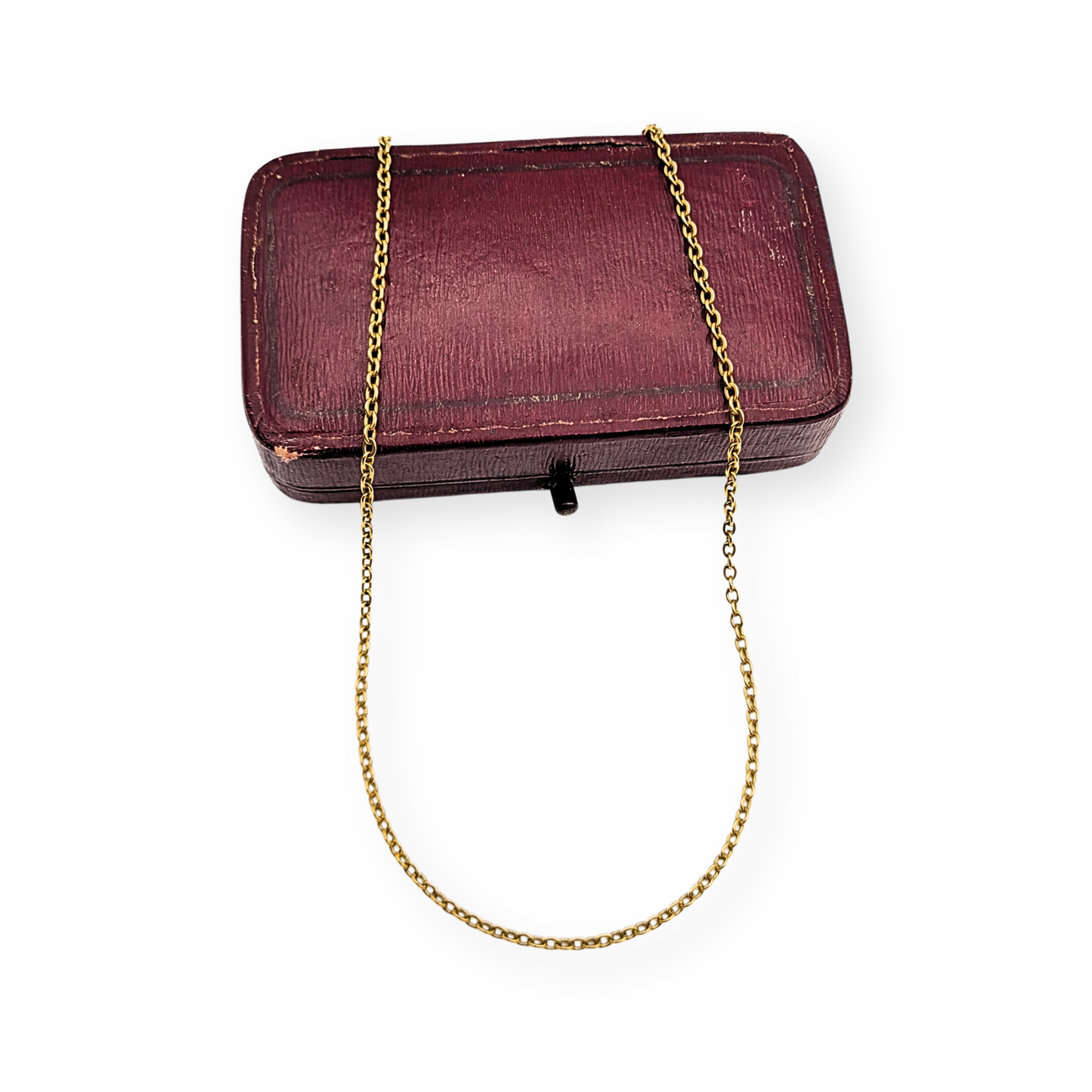 9ct Gold Rolo Belcher Chain 19" Long, Spring Ring Clasp