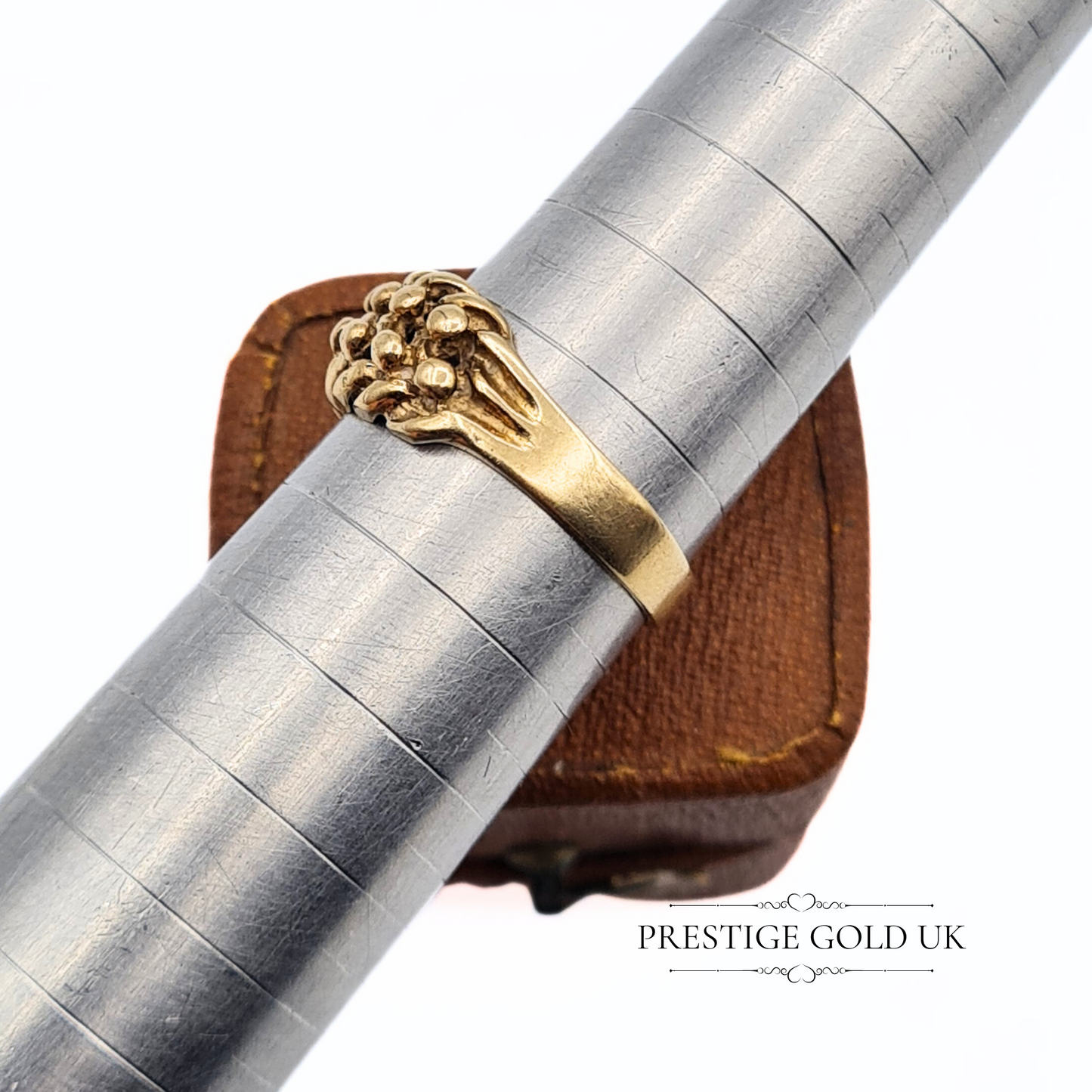 9ct Small Gold Keeper Ring -  Solid Gold Pinky Ring UK K 1/2 - US  5 1/2