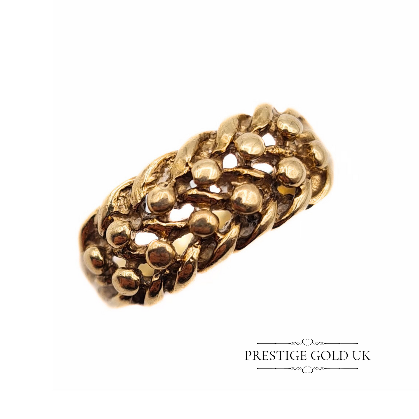 9ct Small Gold Keeper Ring -  Solid Gold Pinky Ring UK K 1/2 - US  5 1/2