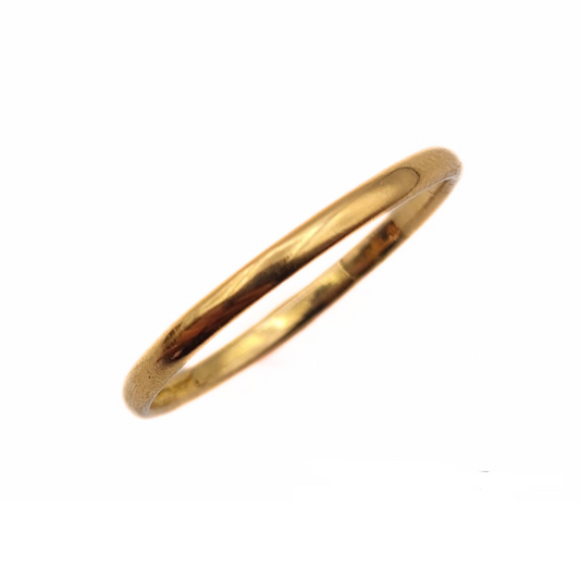 Slim 22ct Gold Faceted Wedding Ring - Size UK P, US 7 1/2, Euro 56.5