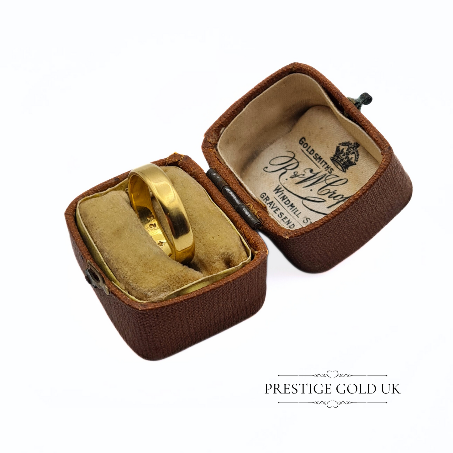 22ct Gold Dainty Gold Wedding Ring  1960's Plain Band -  Size UK L , US  5 1/2