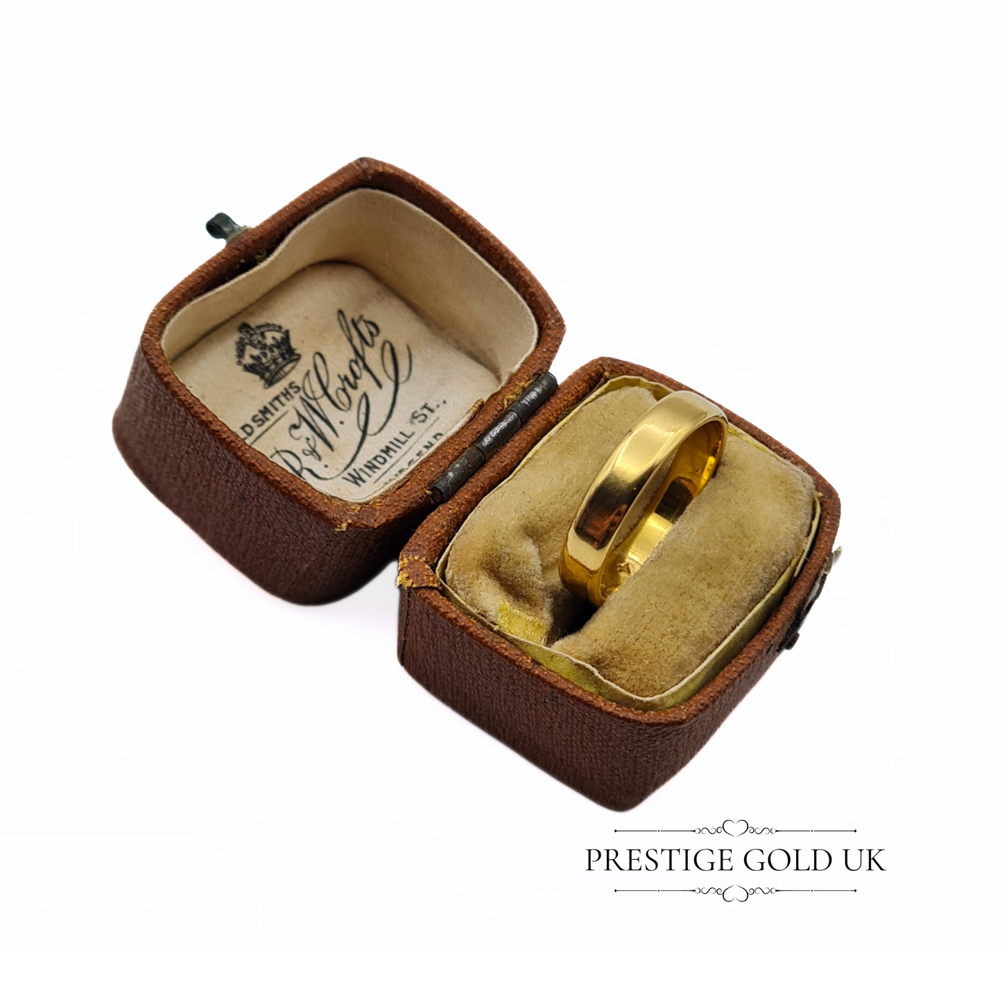 22ct Gold Dainty Gold Wedding Ring  1960's Plain Band -  Size UK L , US  5 1/2