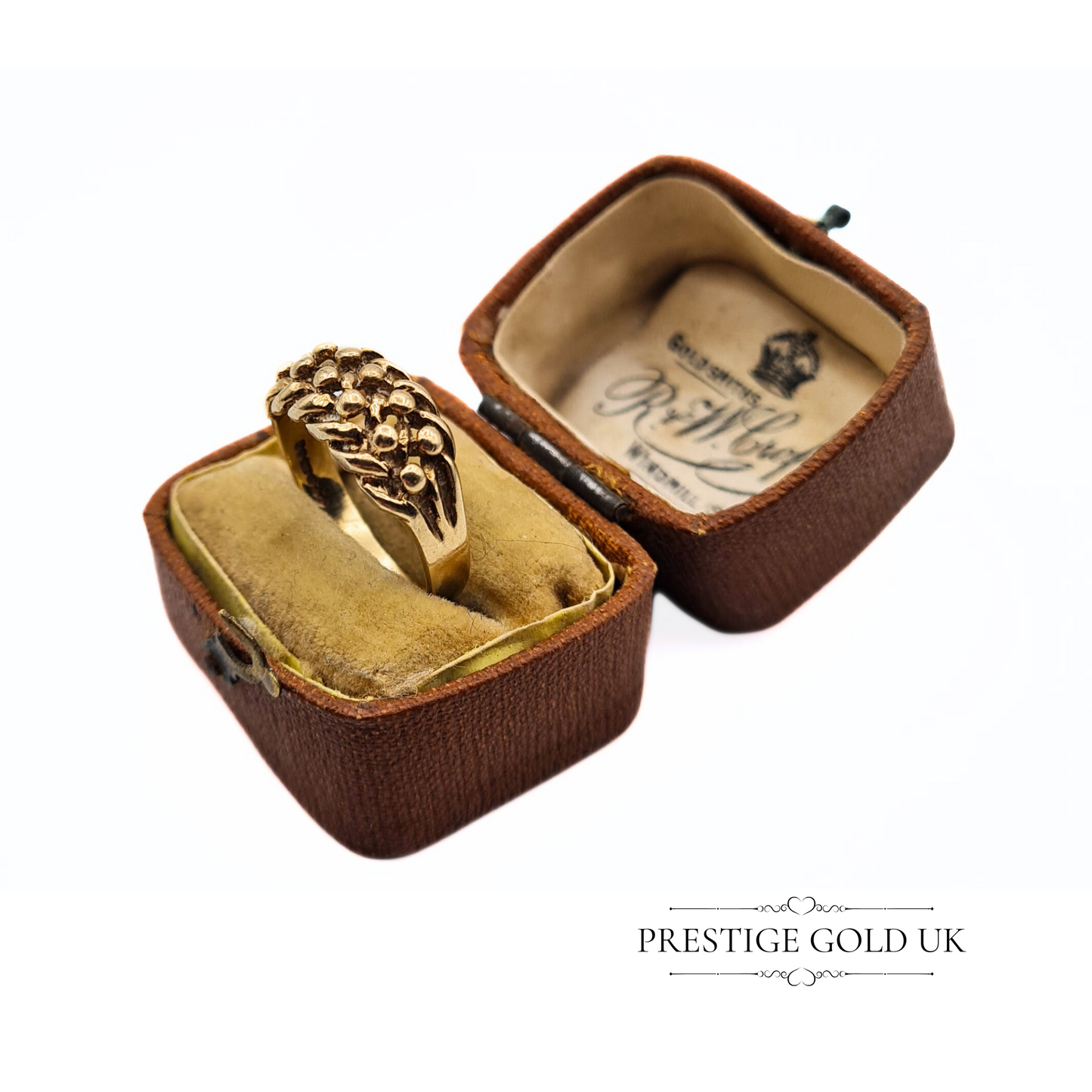 9ct Small Gold Keeper Ring -  Solid Gold Pinky Ring UK K 1/2 - US  5 1/2