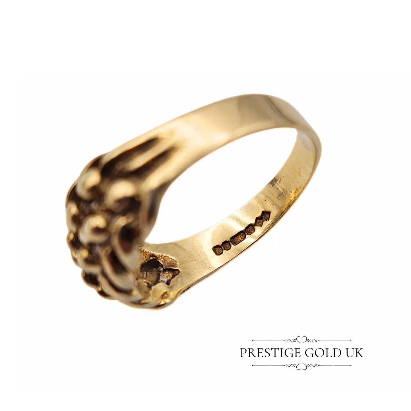 9ct Small Gold Keeper Ring -  Solid Gold Pinky Ring UK K 1/2 - US  5 1/2