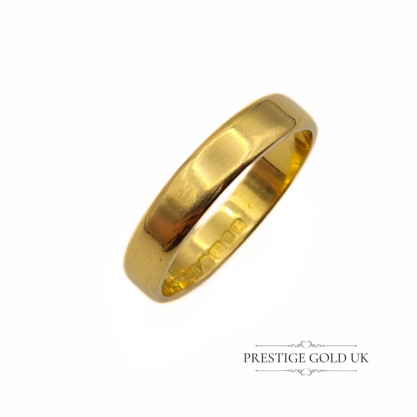 22ct Gold Dainty Gold Wedding Ring  1960's Plain Band -  Size UK L , US  5 1/2