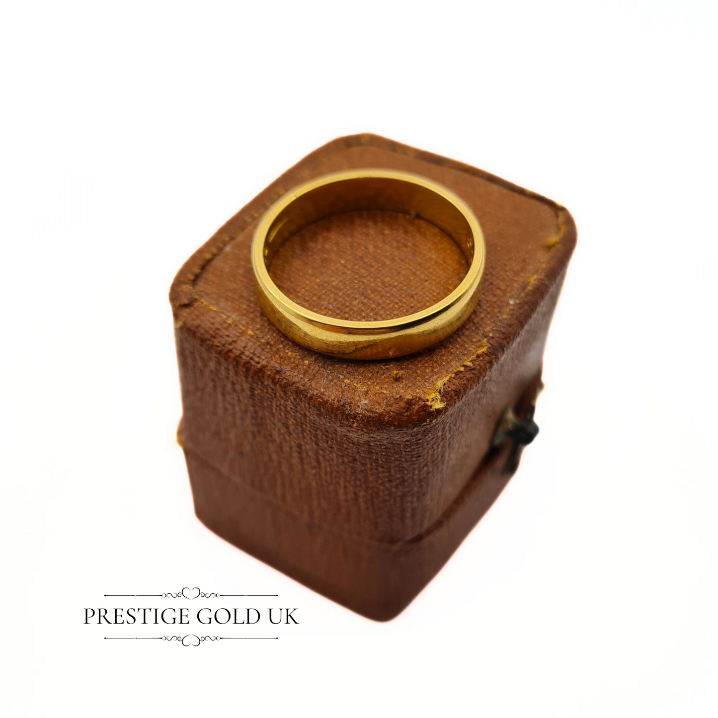 22ct Gold Dainty Gold Wedding Ring  1960's Plain Band -  Size UK L , US  5 1/2