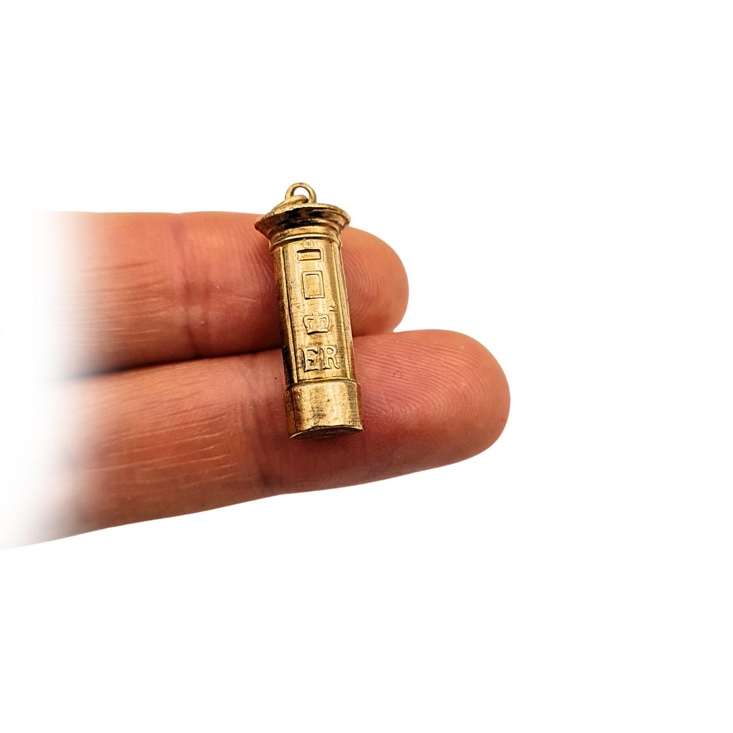 9ct Gold Post Box Charm 1.05g London 1980 Hallmarked