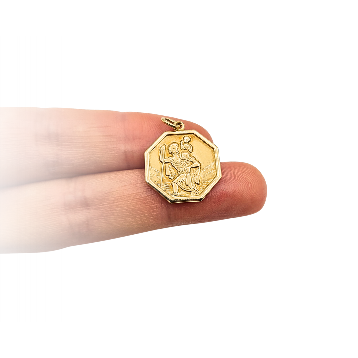 Quality 9ct Gold Solid St Christopher Pendant Fully British Hallmarked