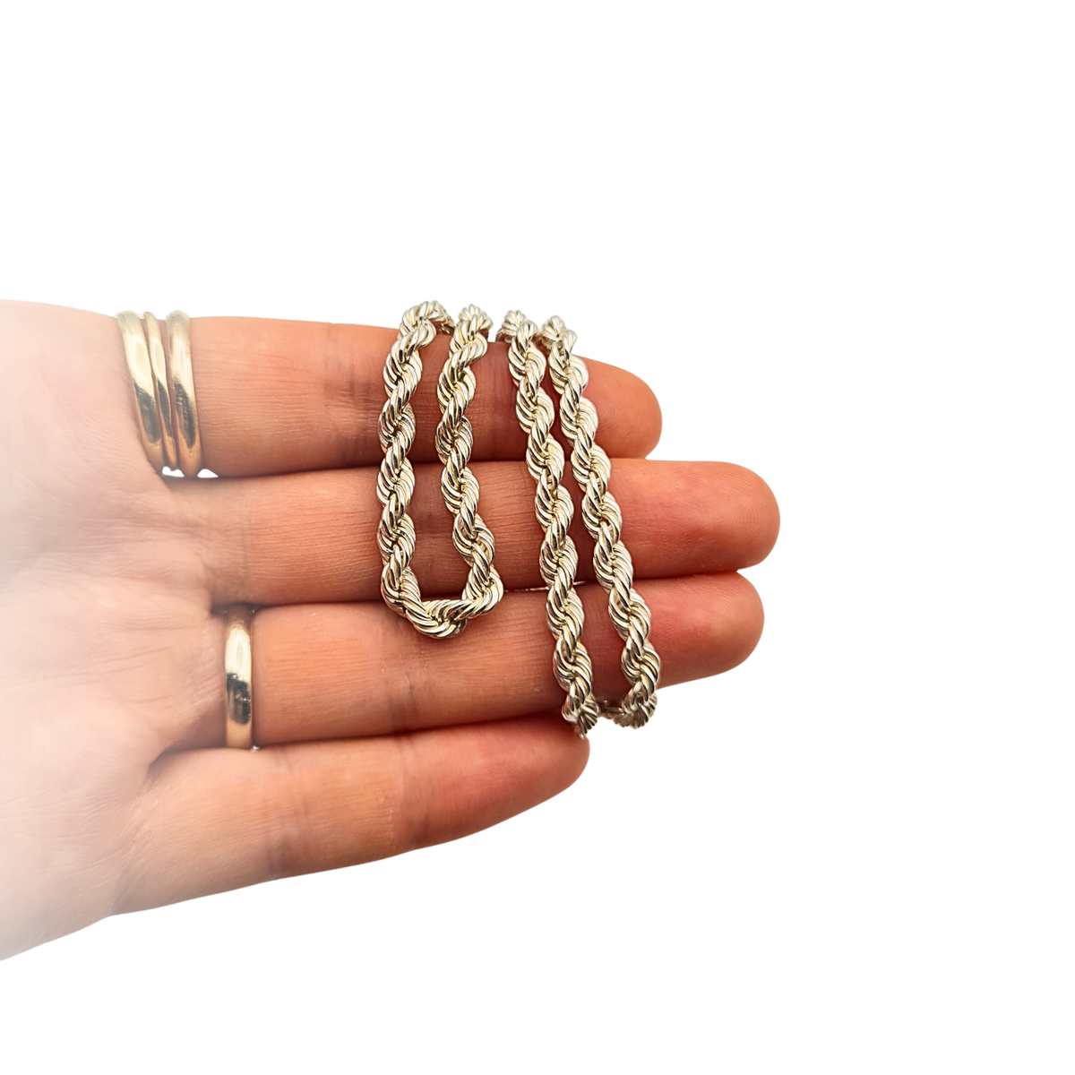 As New 18" 45cm 925 Sterling Silver Rope Twist Chain Necklace .